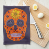 花スカル1 キッチンタオル (四つ折り)