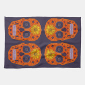 花スカル1 キッチンタオル (横)