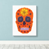 花スカル1 キャンバスプリント (インサイチュ (ウッドフロア))
