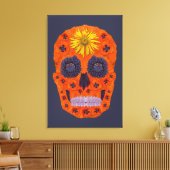 花スカル1 キャンバスプリント (インサイチュ (リビング))