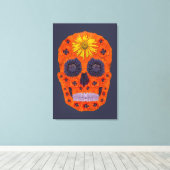 花スカル1 キャンバスプリント (インサイチュ (ウッドフロア))