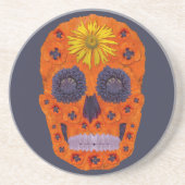 花スカル1 コースター (正面)