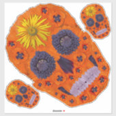 花スカル1 シール (シート)