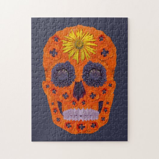花スカル1 ジグソーパズル (縦)