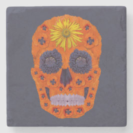 花スカル1 ストーンコースター