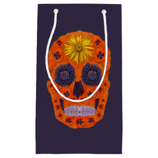 花スカル1 スモールペーパーバッグ (正面)