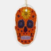 花スカル1 セラミックオーナメント (右)