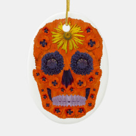花スカル1 セラミックオーナメント