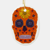 花スカル1 セラミックオーナメント (裏面)