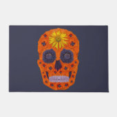 花スカル1 ドアマット (正面)