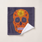 花スカル1 バスタオルセット (ウォッシュタオル)