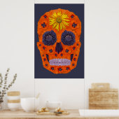 花スカル1 ポスター (キッチン)