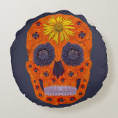 花スカル1 ラウンドクッション (裏面)