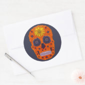 花スカル1 ラウンドシール (封筒)