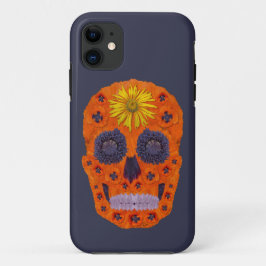 花スカル1 iPhone 11 ケース
