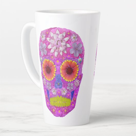 花スカル2 カフェラテマグ (左アングル)