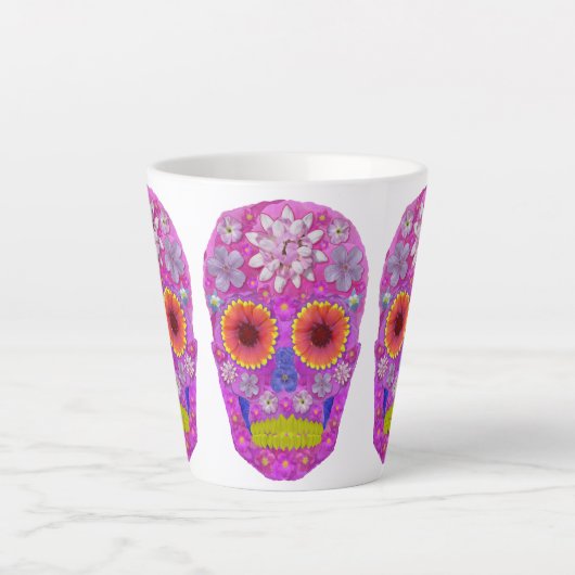 花スカル2 カフェラテマグ (正面)