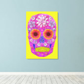 花スカル2 キャンバスプリント (インサイチュ (ウッドフロア))