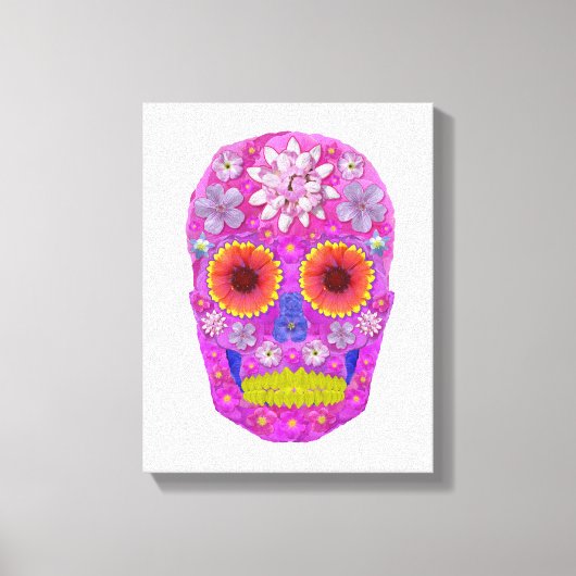 花スカル2 キャンバスプリント (正面)