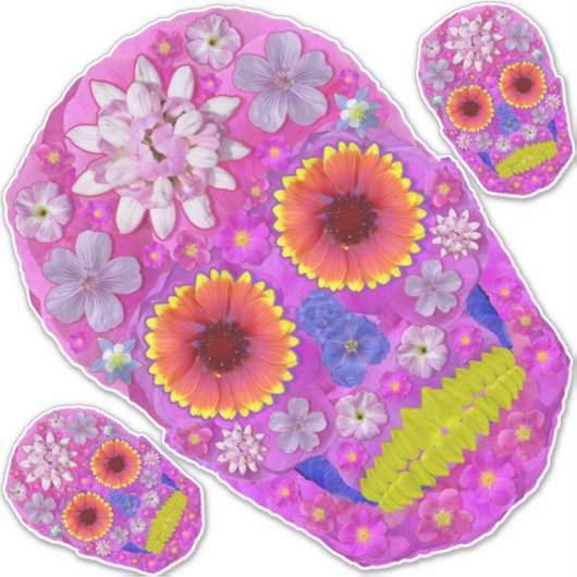 花スカル2 シール (正面)