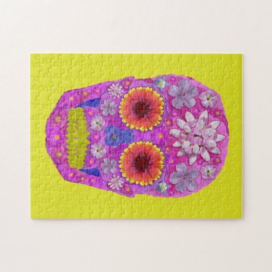 花スカル2 ジグソーパズル (横)