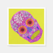 花スカル2 スタンダードカクテルナプキン (正面)