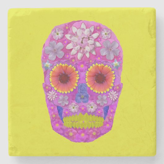 花スカル2 ストーンコースター (正面)