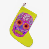 花スカル2 スモールクリスマスストッキング (正面 (吊り時))