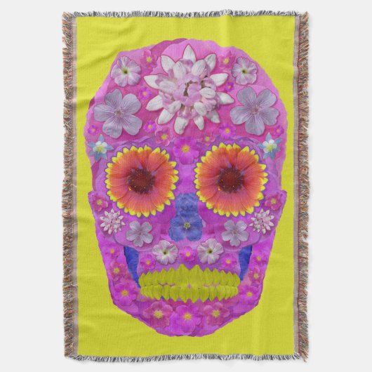 花スカル2 スローブランケット (正面縦)