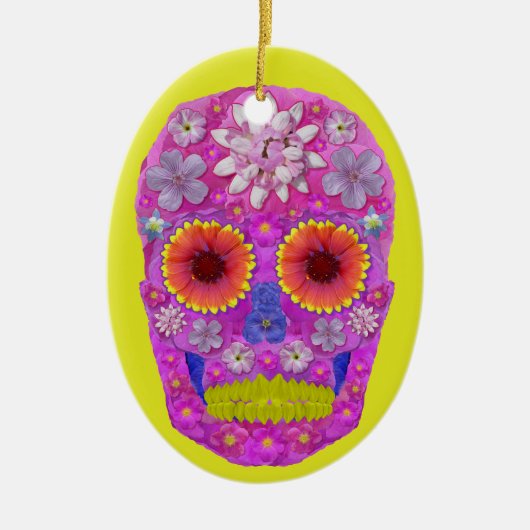 花スカル2 セラミックオーナメント (正面)