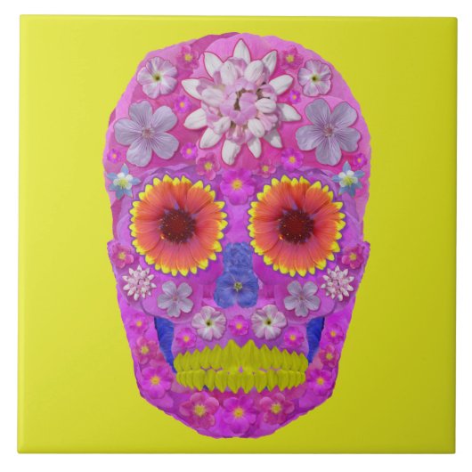 花スカル2 タイル (正面)