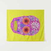 花スカル2 タペストリー (正面(横))