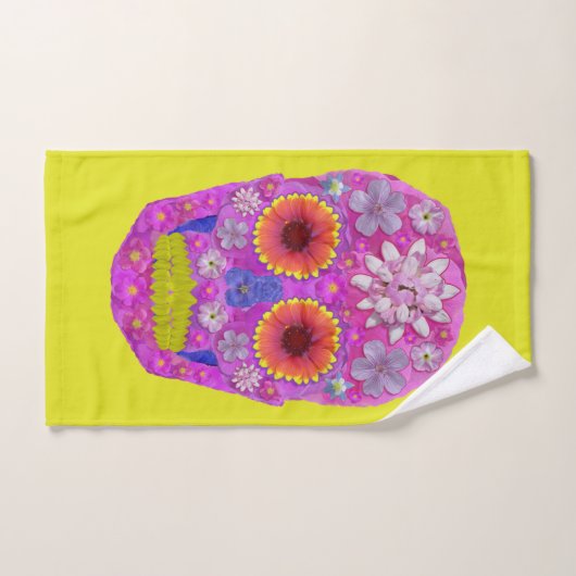 花スカル2 ハンドタオル (ハンドタオル)