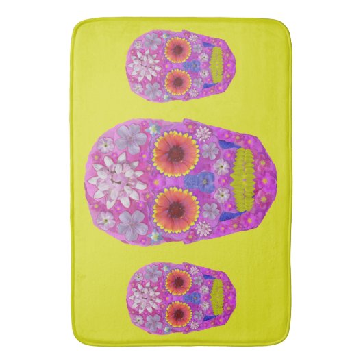 花スカル2 バスマット (正面縦)