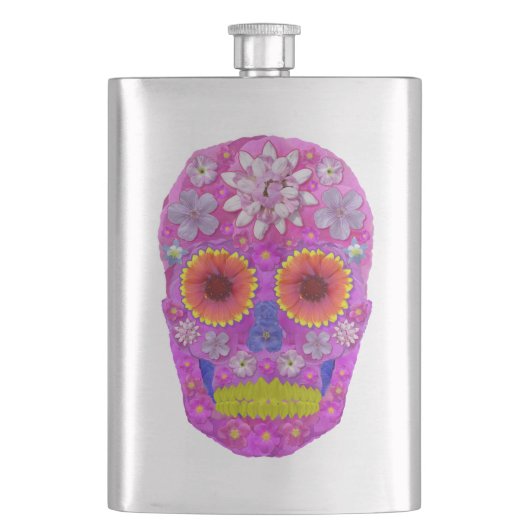 花スカル2 フラスク (正面)