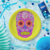 花スカル2 ペーパープレート (パーティー)