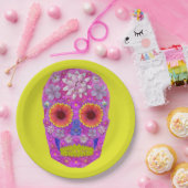 花スカル2 ペーパープレート (パーティー)