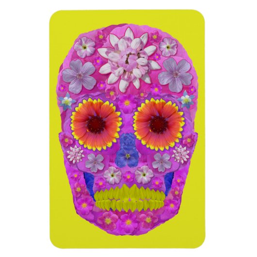 花スカル2 マグネット (縦)
