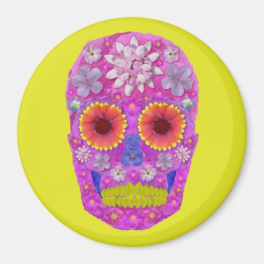 花スカル2 マグネット (正面)