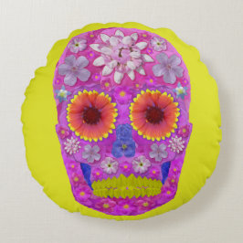 花スカル2 ラウンドクッション