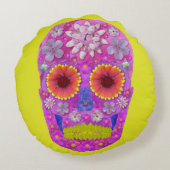 花スカル2 ラウンドクッション (裏面)