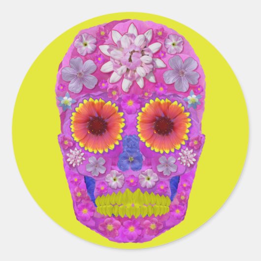 花スカル2 ラウンドシール (正面)