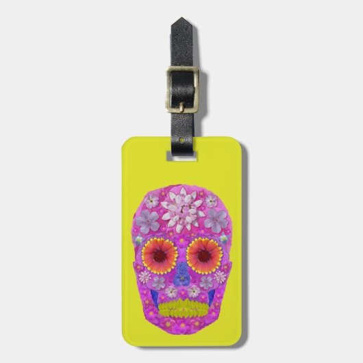 花スカル2 ラゲッジタグ (正面縦)