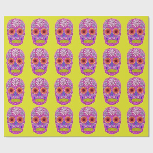 花スカル2 ラッピングペーパー (フラット)