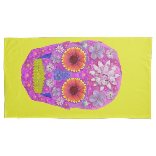 花スカル2 枕カバー (正面左)