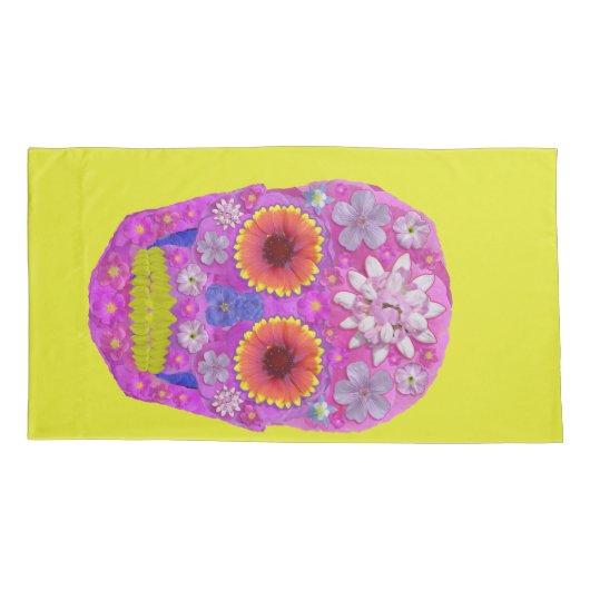 花スカル2 枕カバー (裏面-左)