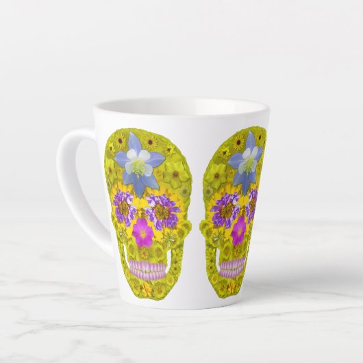 花スカル3 カフェラテマグ (左アングル)