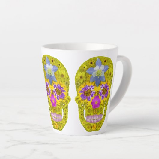 花スカル3 カフェラテマグ (右アングル)