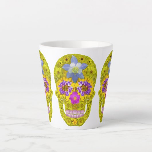 花スカル3 カフェラテマグ (正面)