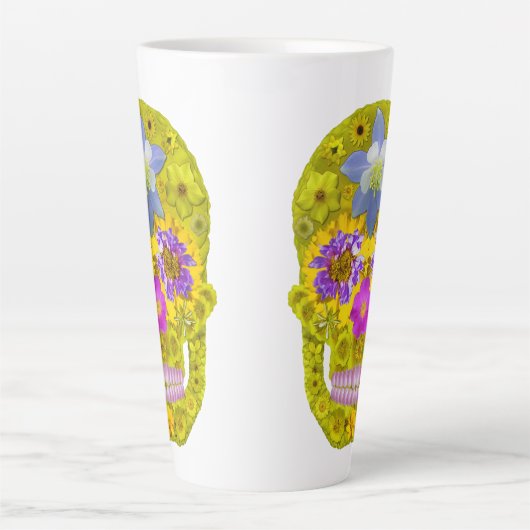 花スカル3 カフェラテマグ (正面)